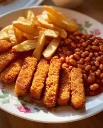 6 Fish Fingers Chips Peas or Beans